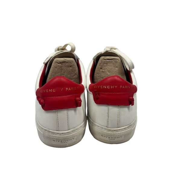Givenchy Urban Knots Leather Sneakers Size EUR 39.5 White Red Heel Tab Designer - Picture 5 of 9